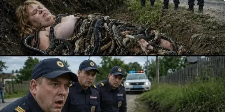 Лежавшую в канаве женщину обвивали змеи. Даже полицейские боялись подойти ближе. А через мгновение в