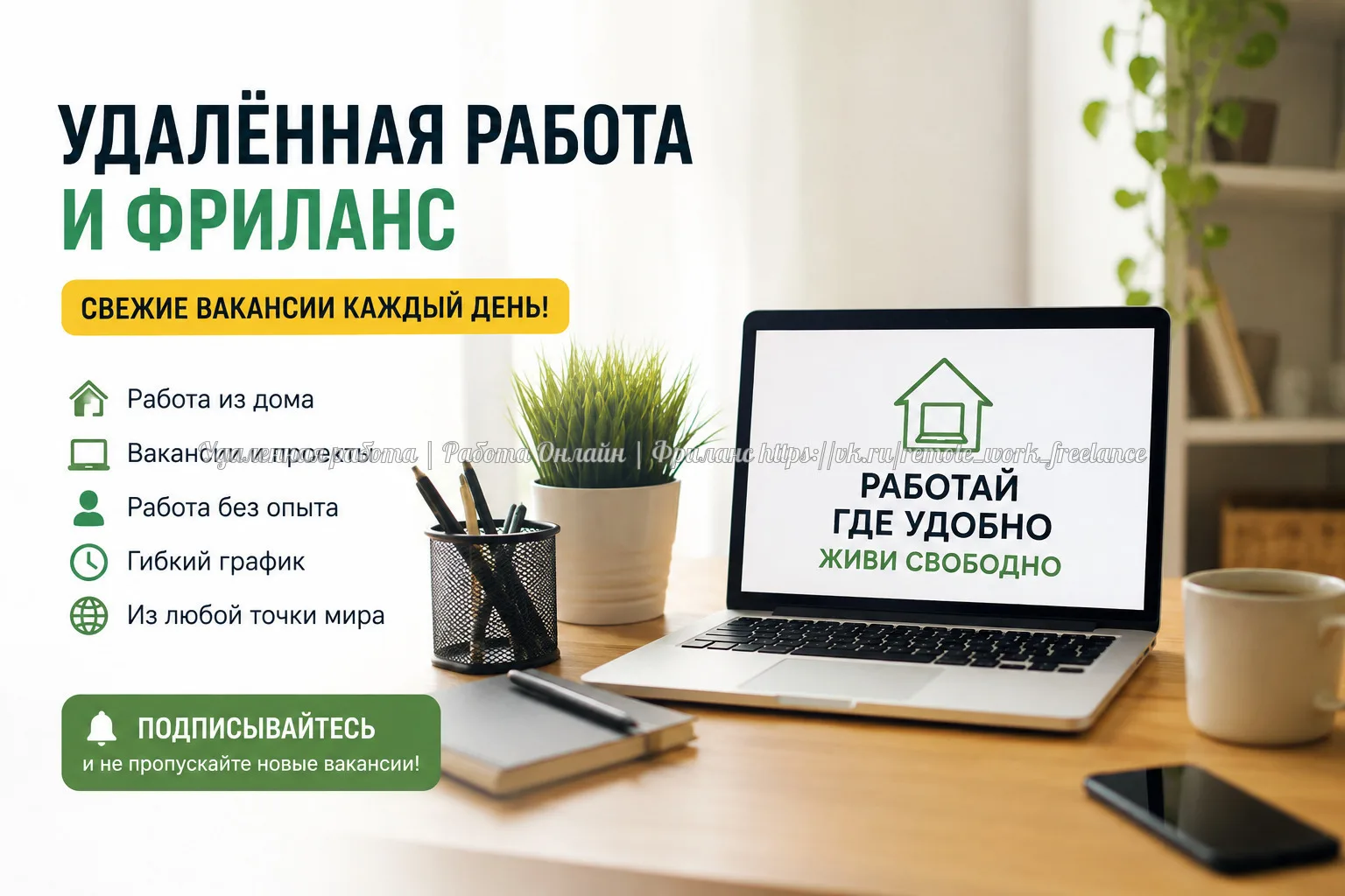 Удалённая работа и фриланс — свежие вакансии каждый день 💻
