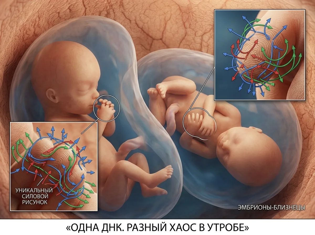 Одинаковые, но разные: Почему у близнецов не совпадают отпечатки пальцев 🧬✋🧐