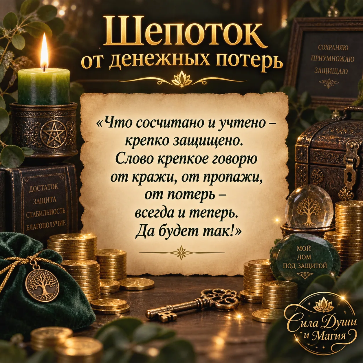«Что сосчитано и учтено – крепко защищено. Слово крепкое говорю от кражи, от пропажи, о...