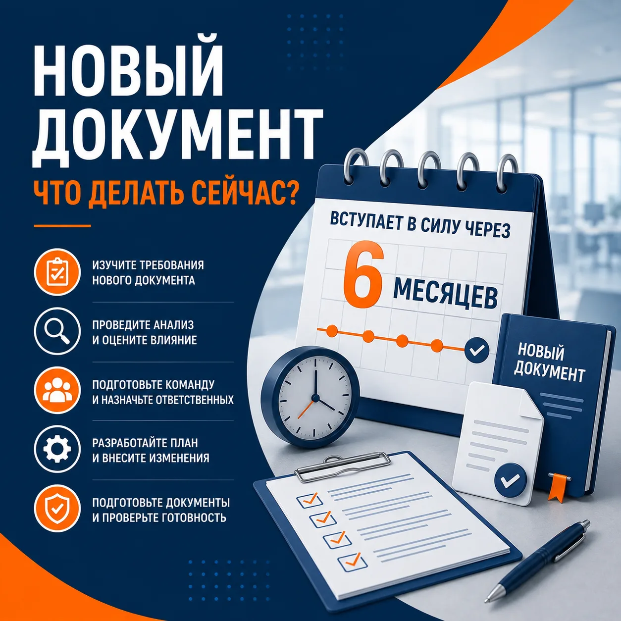 🆕 Новый нормативный документ вступает в силу через полгода. Значит, можно вернуться к ...