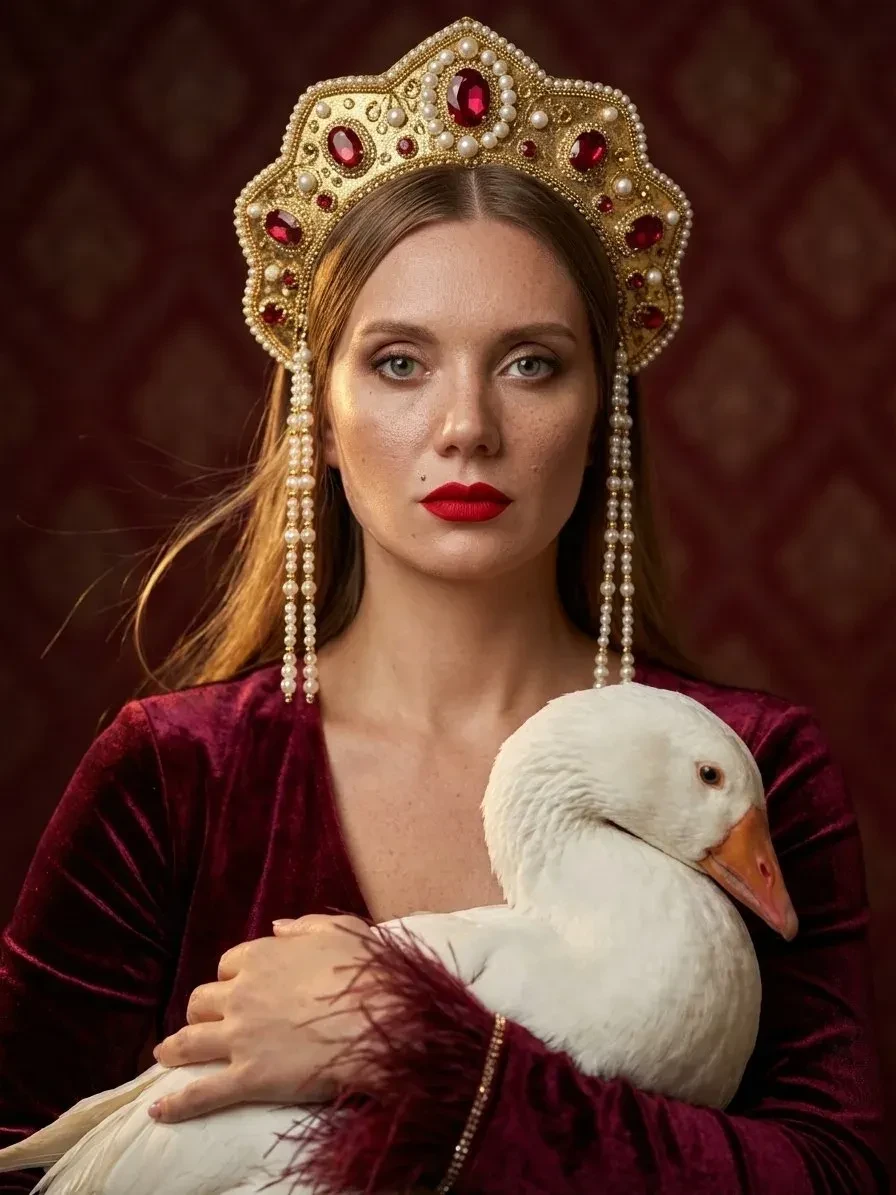 Переделала себя с нейросетью, не очень как будто😂 Но русский стиль мне точно идет)