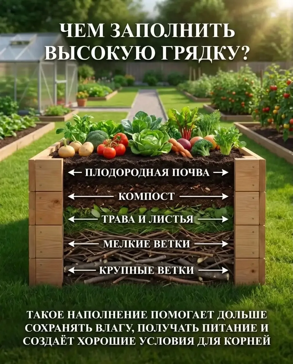 Чем заполнить высокую грядку? 🪴🍂