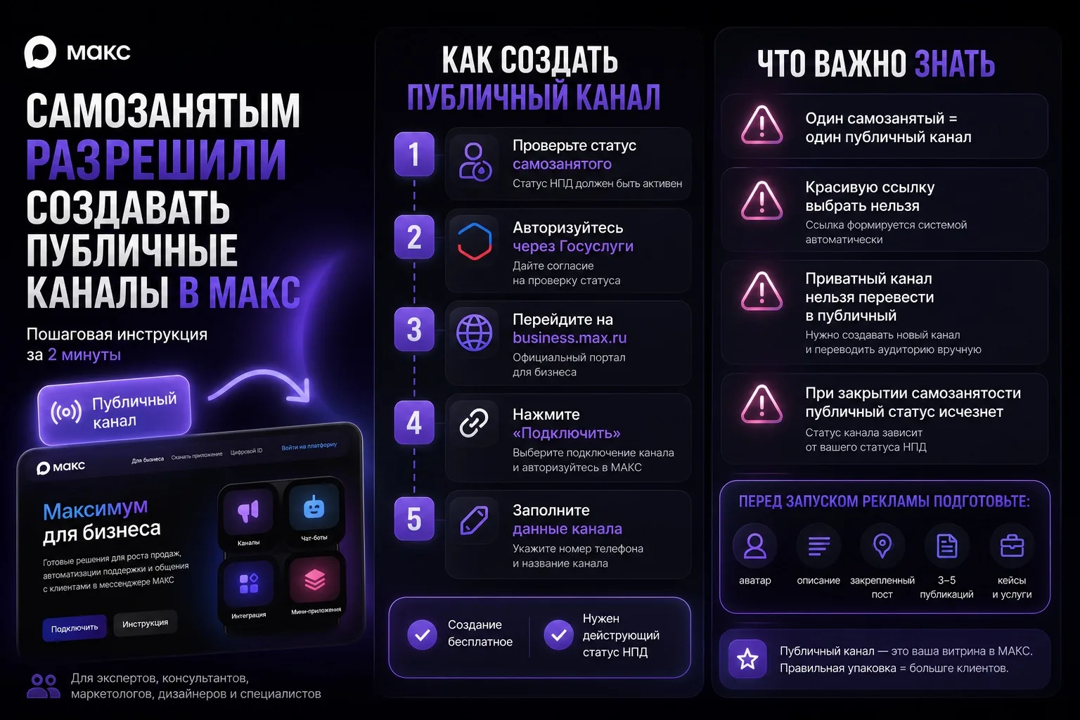 Самозанятым разрешили создавать публичные каналы в МАКС. Что это значит для экспертов?