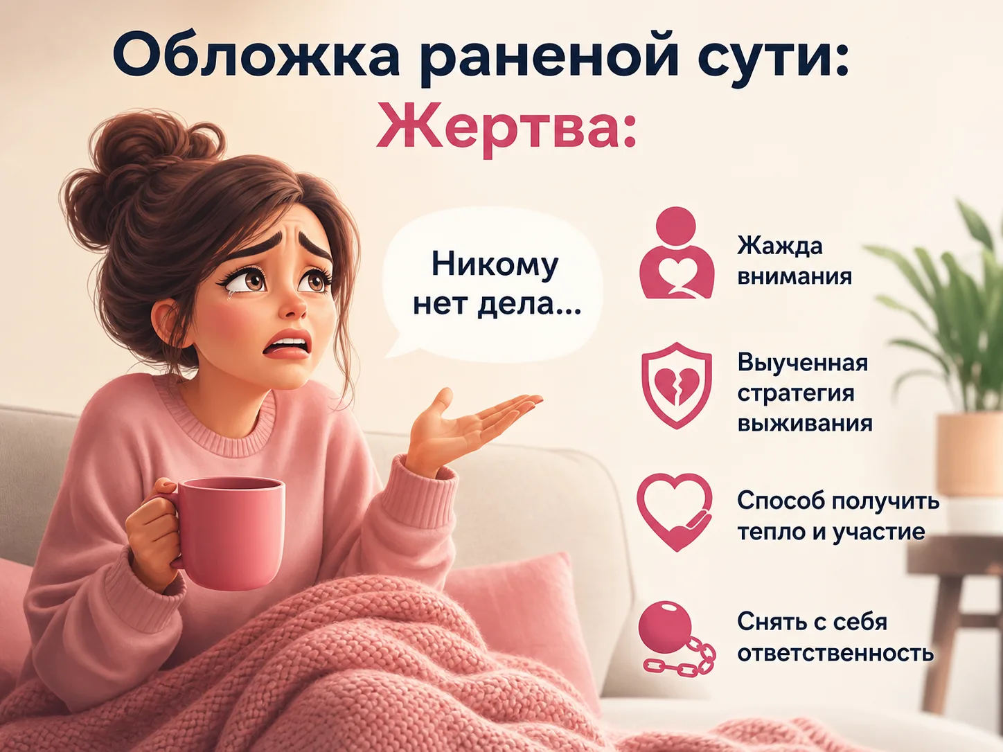 Обложка раненой сути: 12. Жертва с жалобами - это жажда внимания