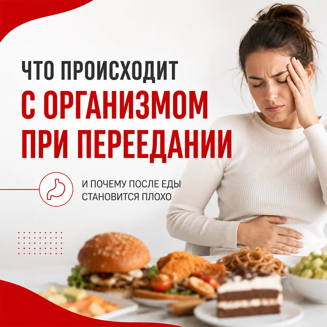 Что происходит с организмом при переедании 🍽️