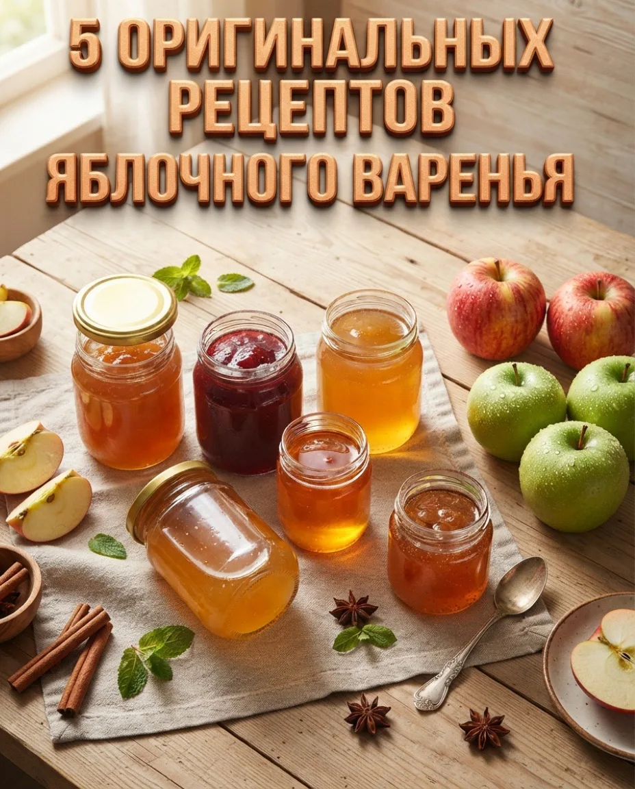 Невероятные рецепты яблочного варенья, которые удивят вашу семью 🫙