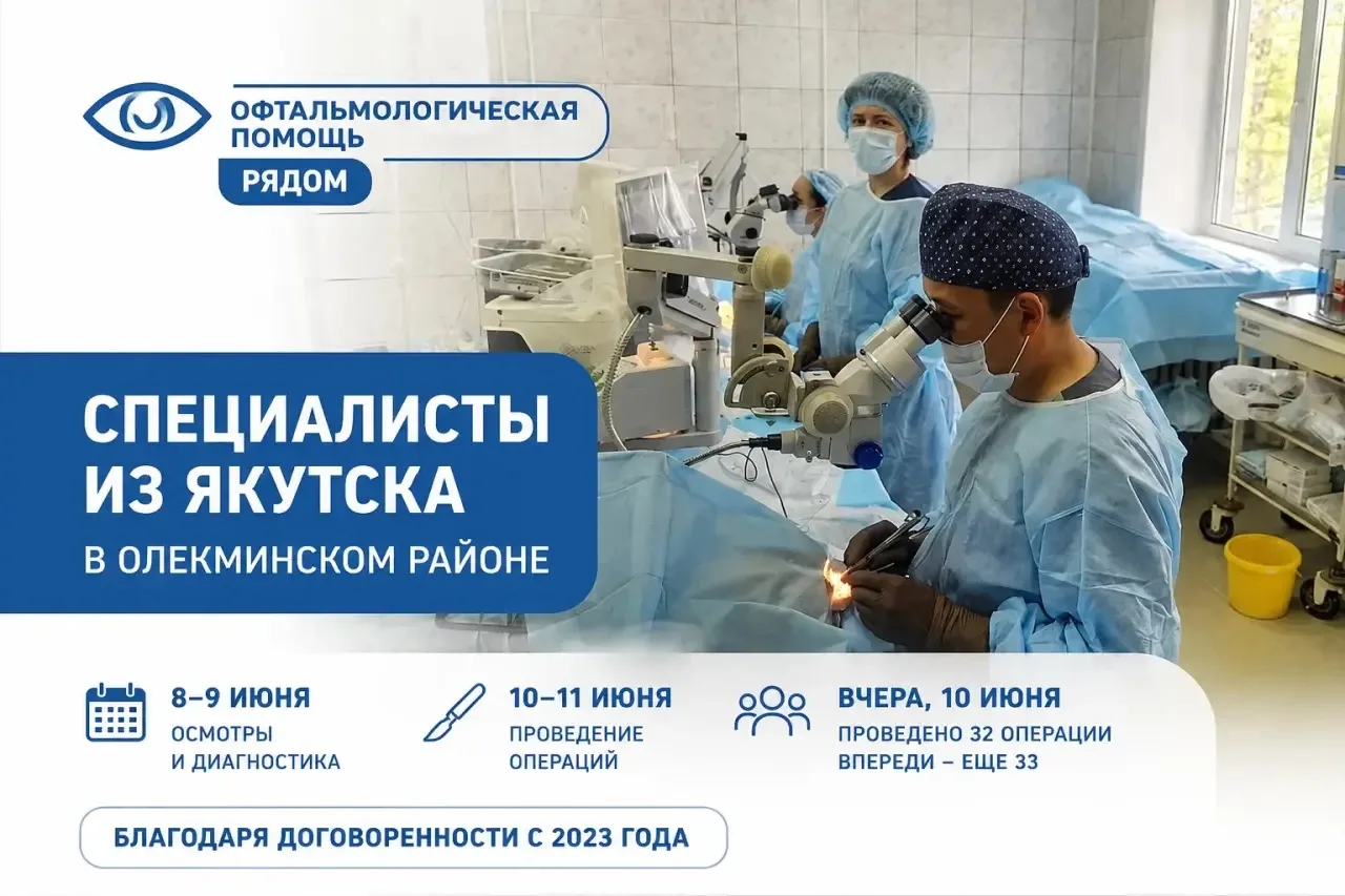 Офтальмологическая помощь — рядом: специалисты вновь работают в Олекминском районе

В Олекминский ра
