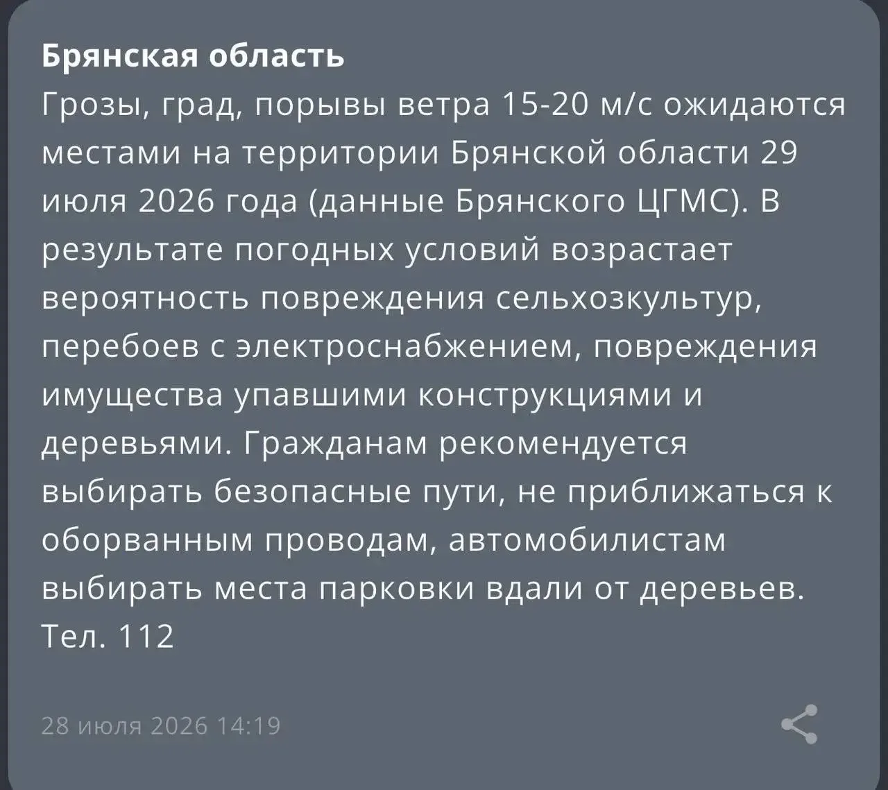 🌀⚡️Грозы и град надвигаются на Брянскую область 

Завтра по данным Брянского ЦГМС в регионе разгуля