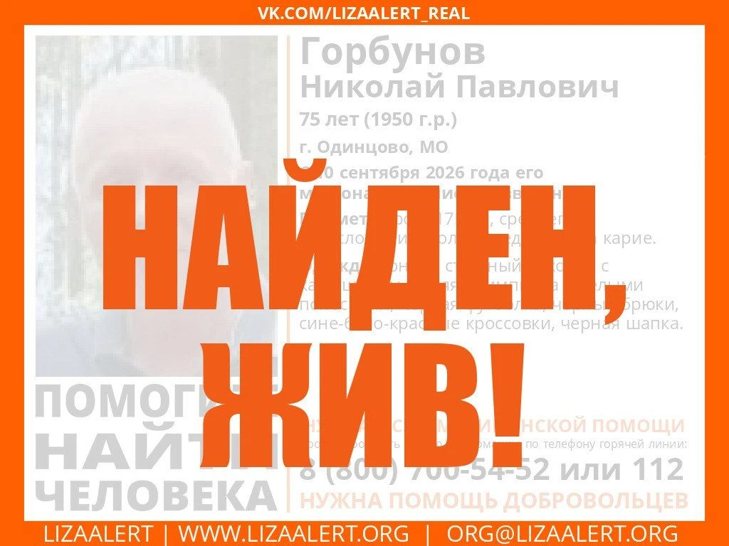 «Найден, жив!», – в «ЛизаАлерт» сообщили об успешных поисках 75-летнего пенсионера из О...