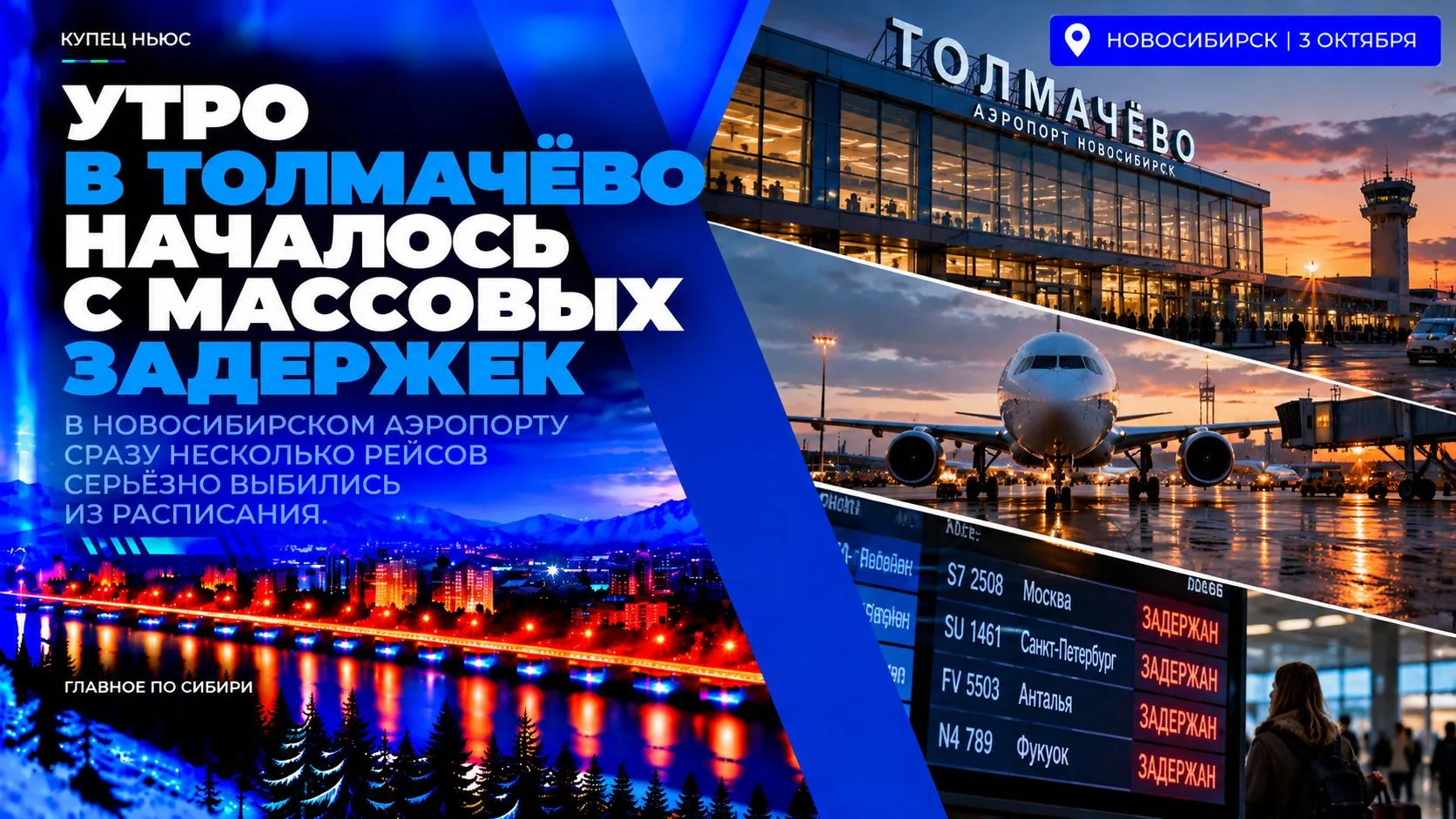 ✈️ НОВОСИБИРСК • ТОЛМАЧЁВО • ЗАДЕРЖКИ РЕЙСОВ ‼️