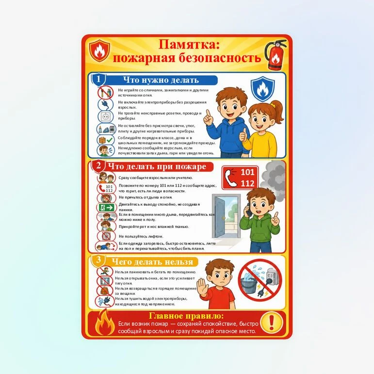 Основные правила пожарной безопасности для детей: