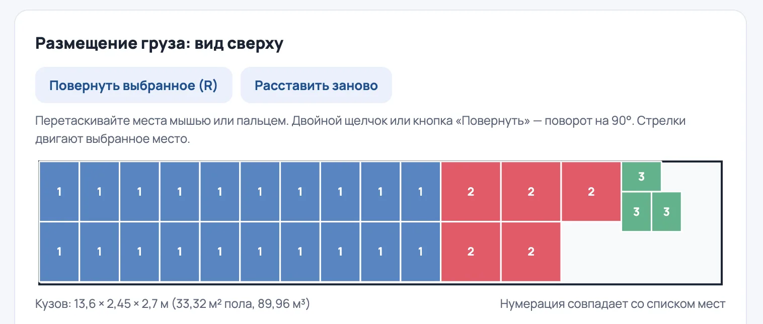 Давно думал над реализацией и сделал планировщик груза в кузове на нашем форуме! https:...