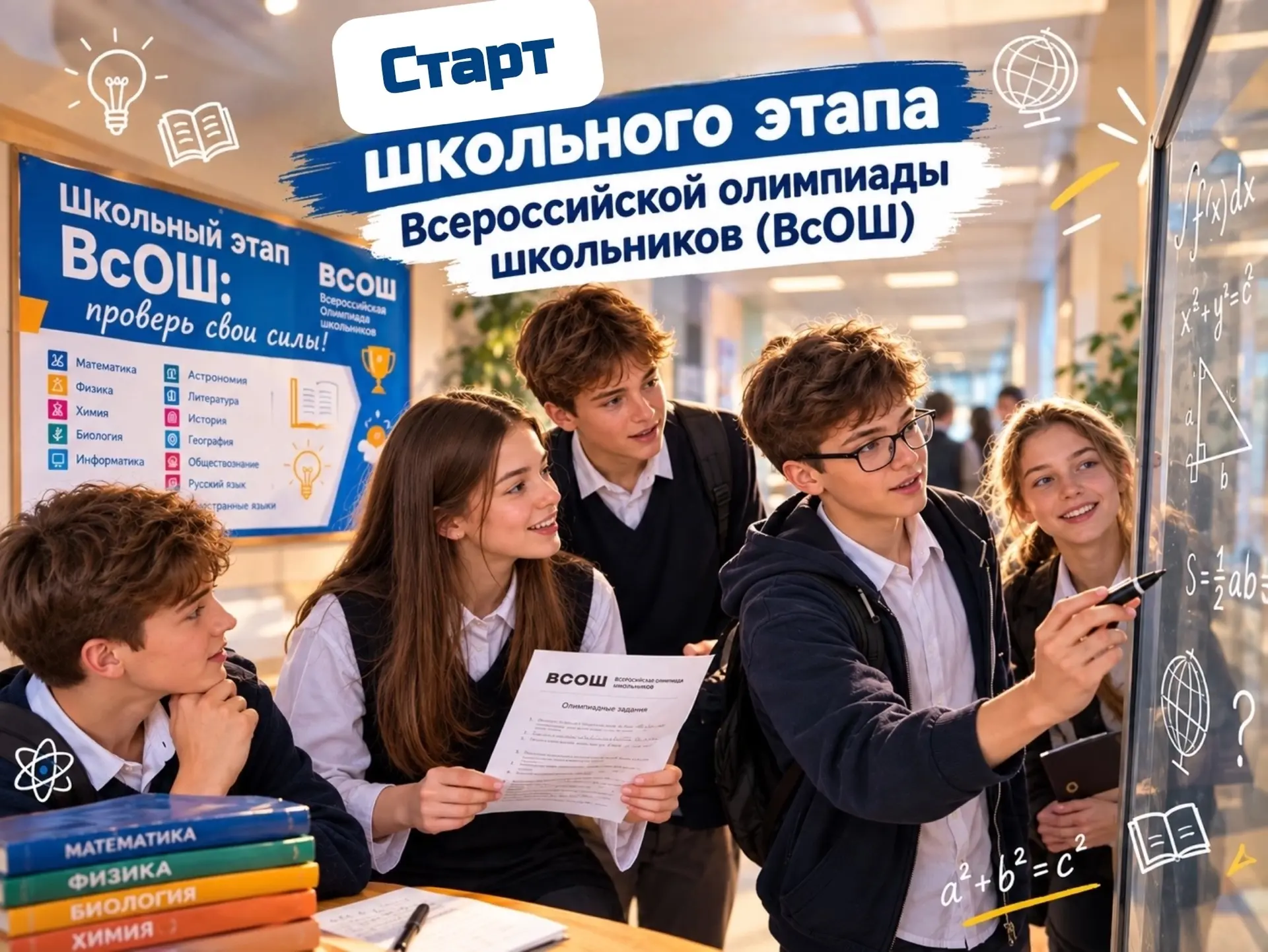 📢 Старт школьного этапа Всероссийской олимпиады школьников (ВсОШ)! 🎉