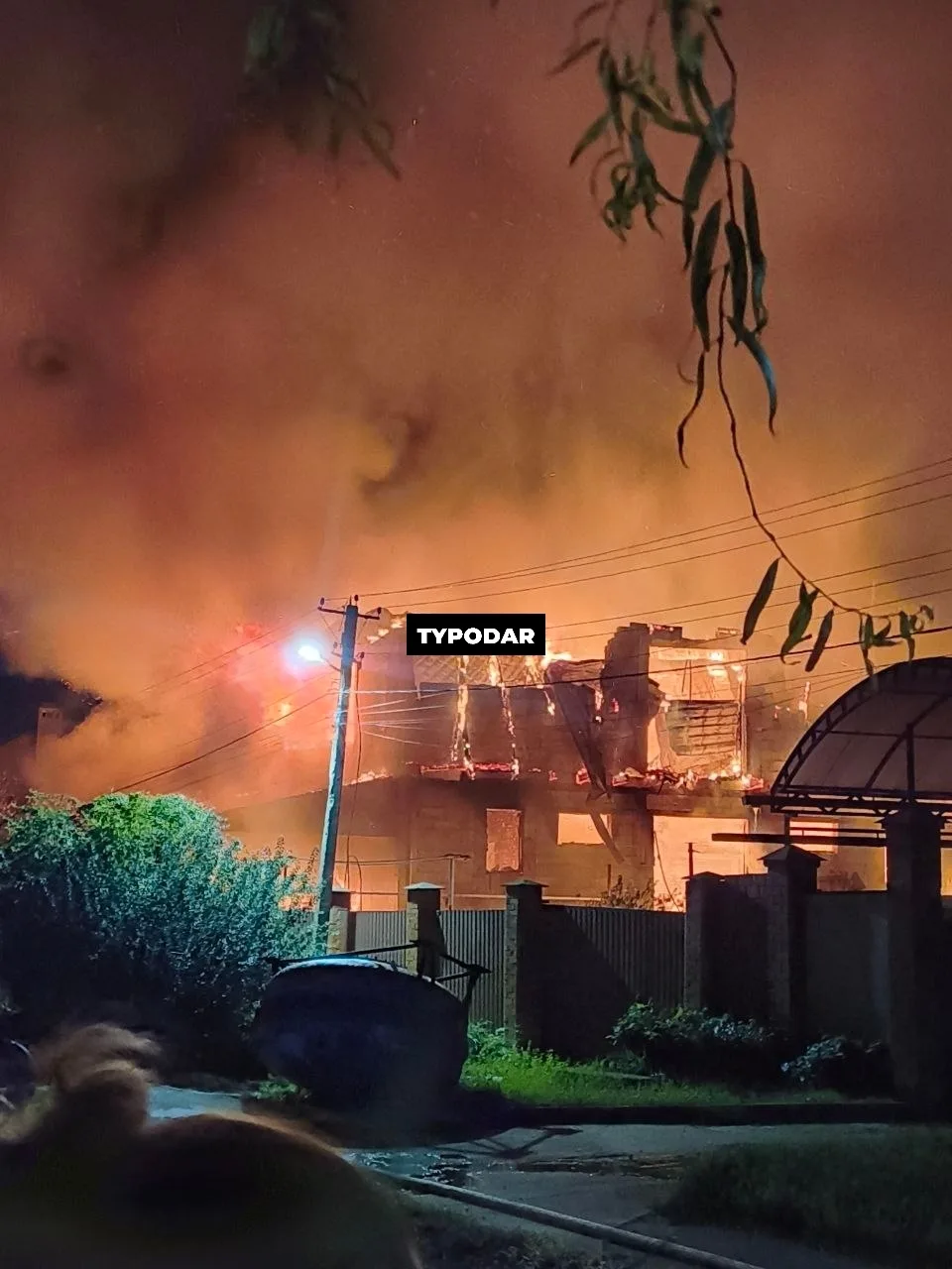 Пожар на Сечевой в Новознаменском.