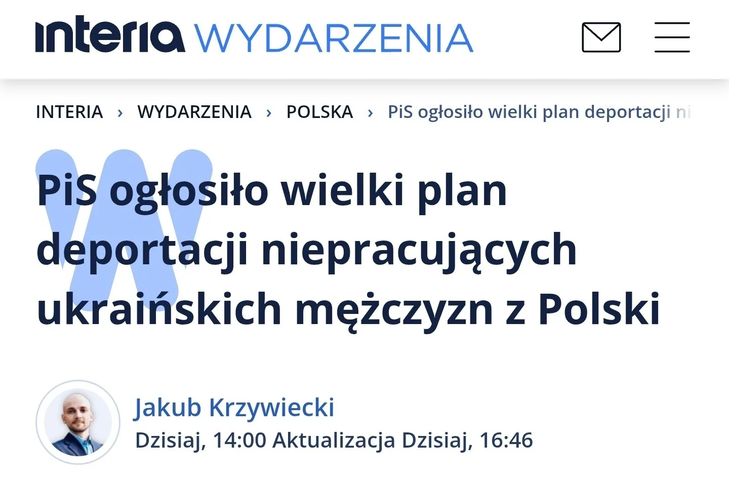 ⚡️Законопроект о депортации украинских мужчин призывного возраста готовит польская партия «Право и с
