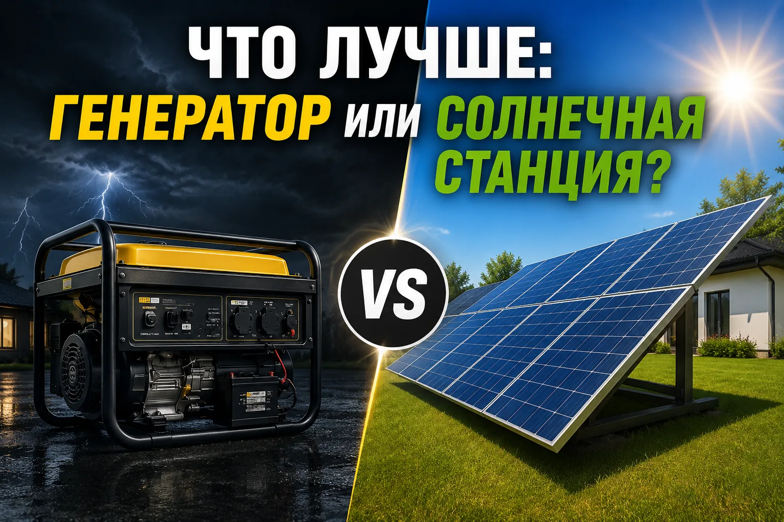Что лучше: генератор или солнечная электростанция?