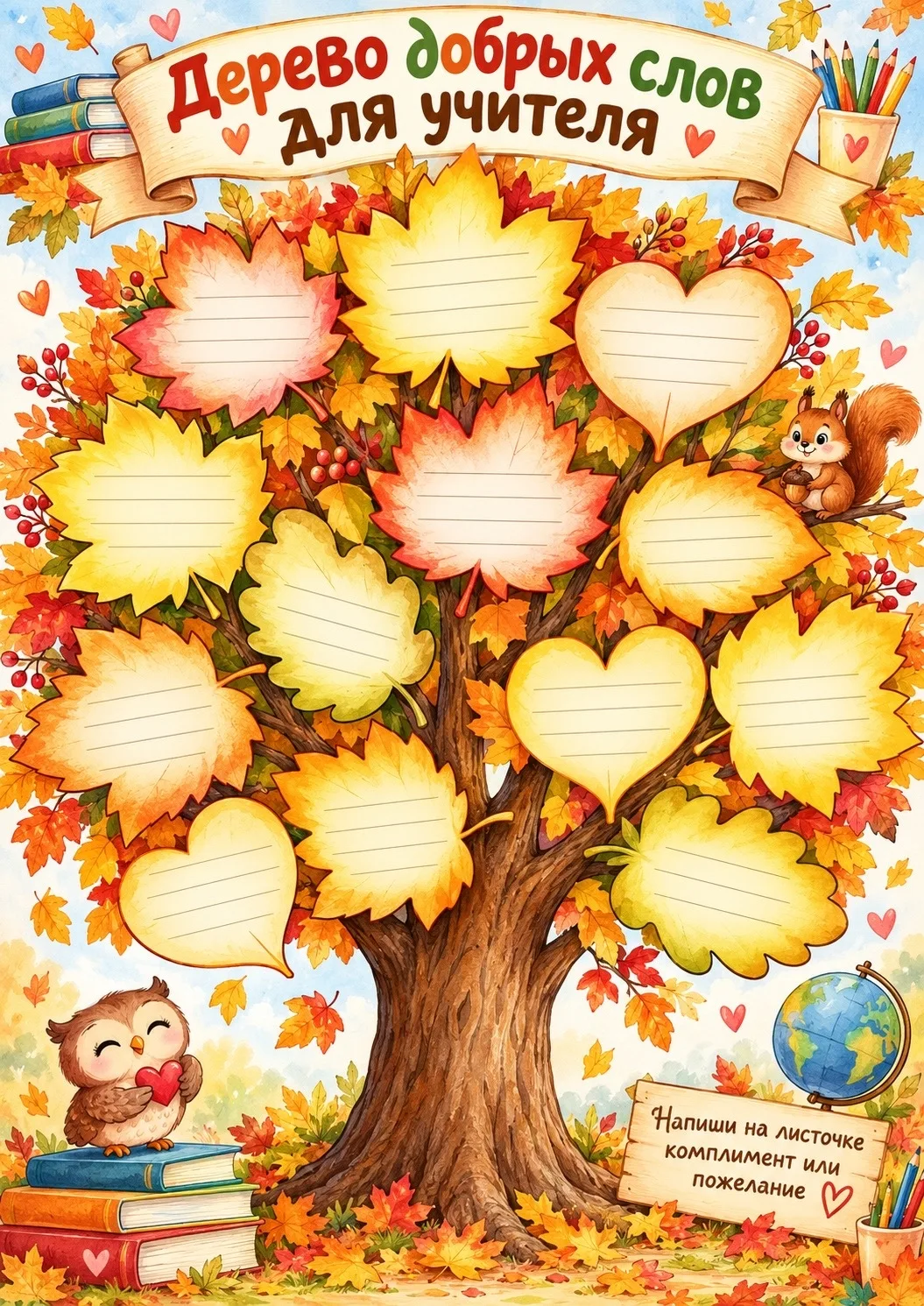 🍂 Сохраняйте идею ко Дню учителя!