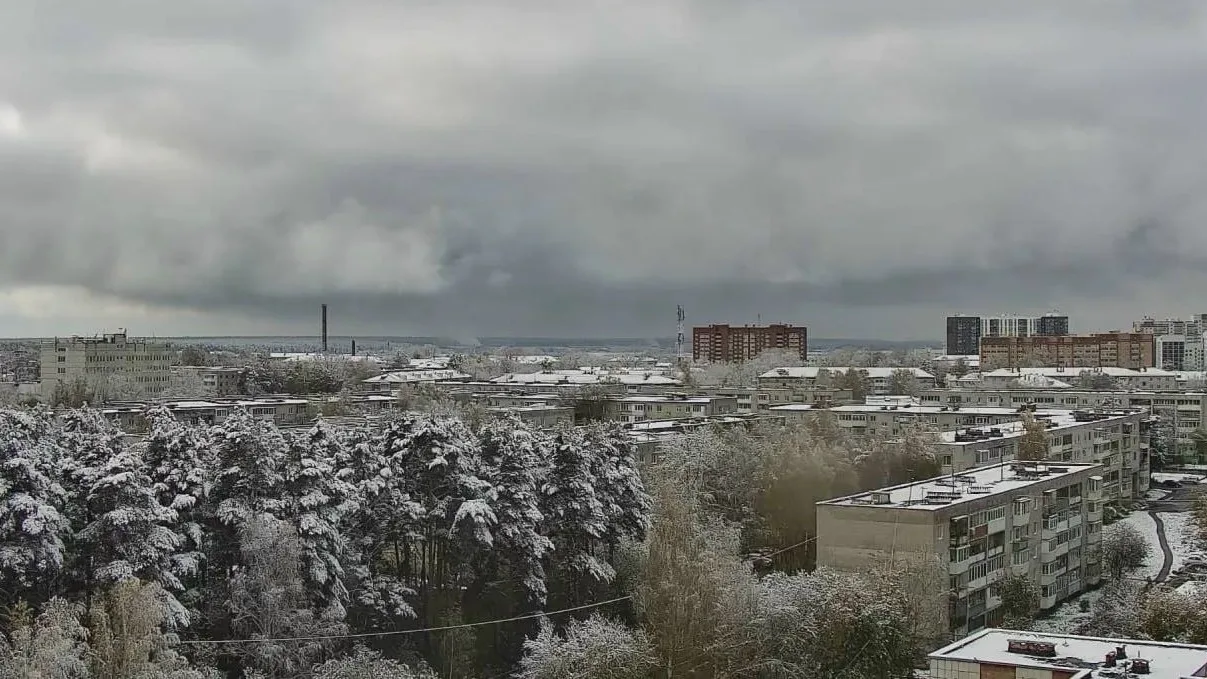 Берёзовский под снегом с высоты.