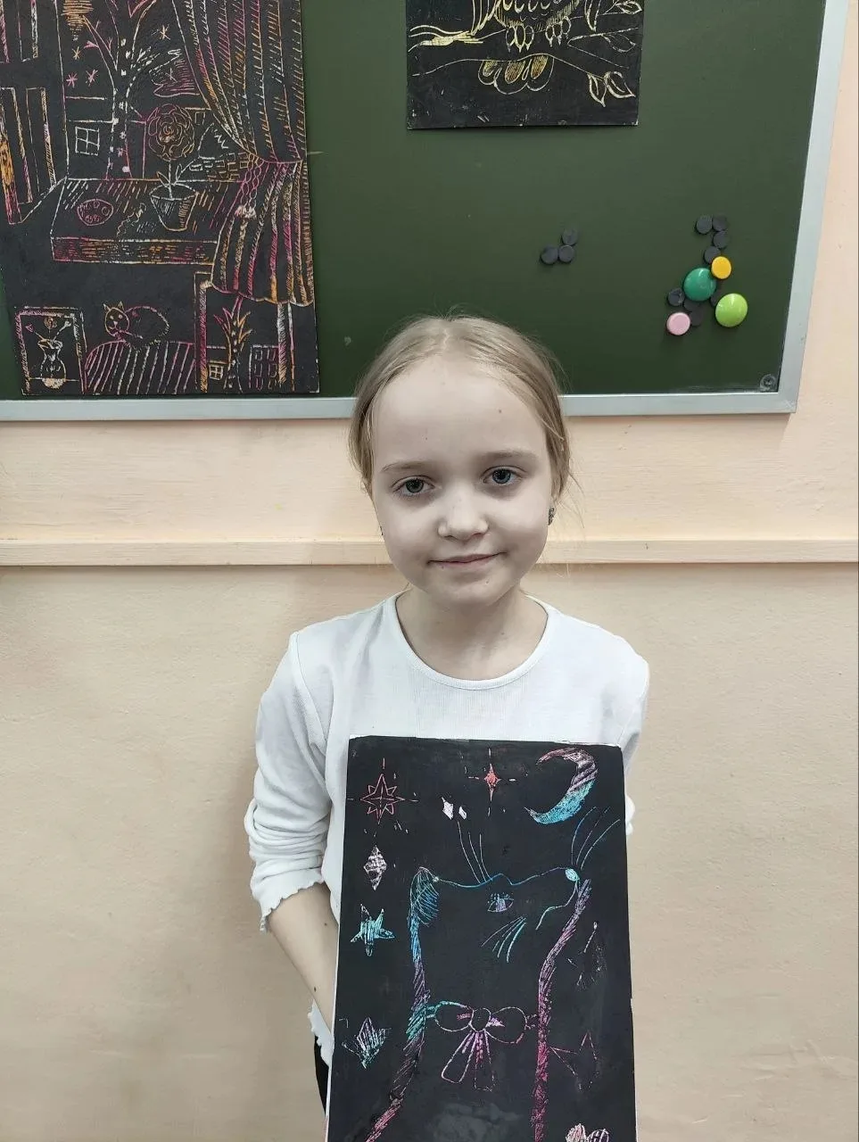 🖊Во 2-м классе во время внеурочной деятельности с Мешковой Л. М. учащиеся прошли необычную технику г