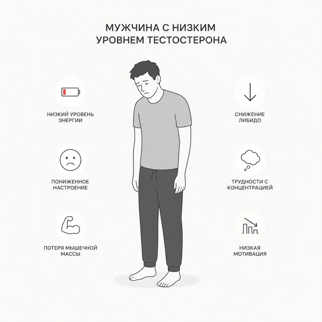 Разнообразие проявлений дефицита тестостерона.
