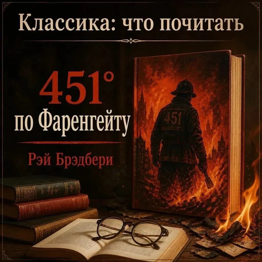 В каком произведении сжигали книги?