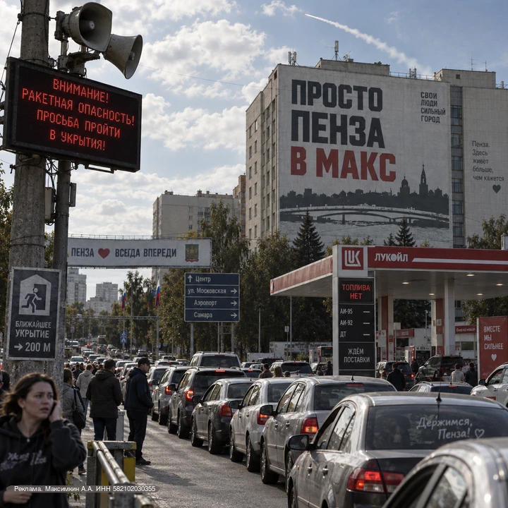 Топливо на исходе, звучат сирены, объявлена беспилотная опасность — в городе неспокойно.