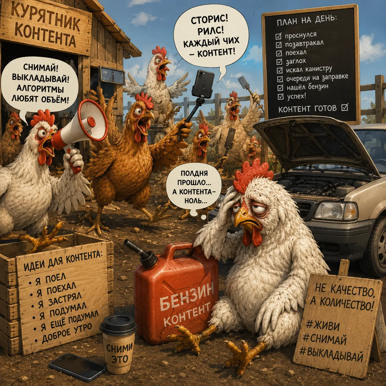 Контент ради контента. Или здравствуй, курятник 🐔