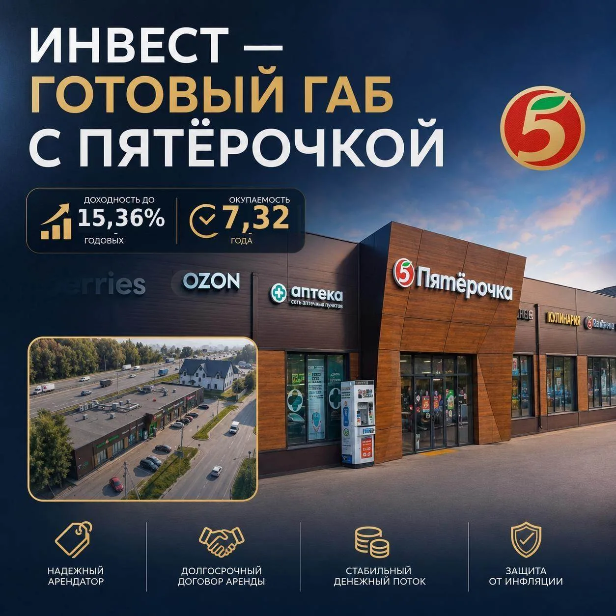 🔥 ИНВЕСТ — ГОТОВЫЙ ГАБ С ПЯТЁРОЧКОЙ, окупаемость 7,32 года