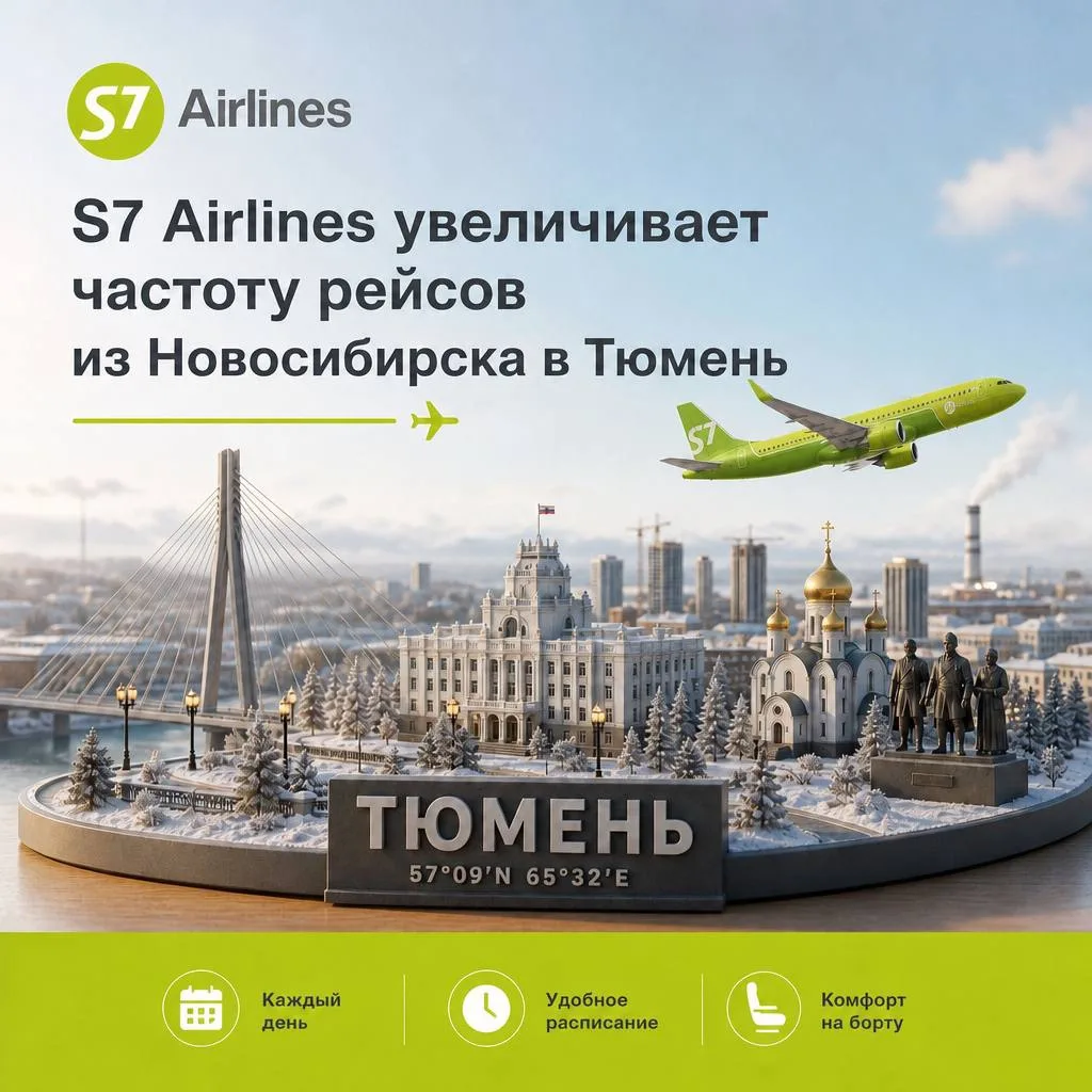 ✈️S7 Airlines увеличивает частоту рейсов из Новосибирска в Тюмень

S7 Airlines с августа расширяет п