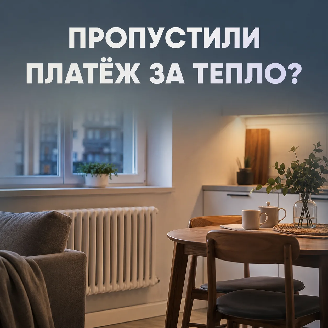 Пропустили платёж за тепловую энергию? Главное — не паниковать. Подскажем что делать 🙌

Вот простая