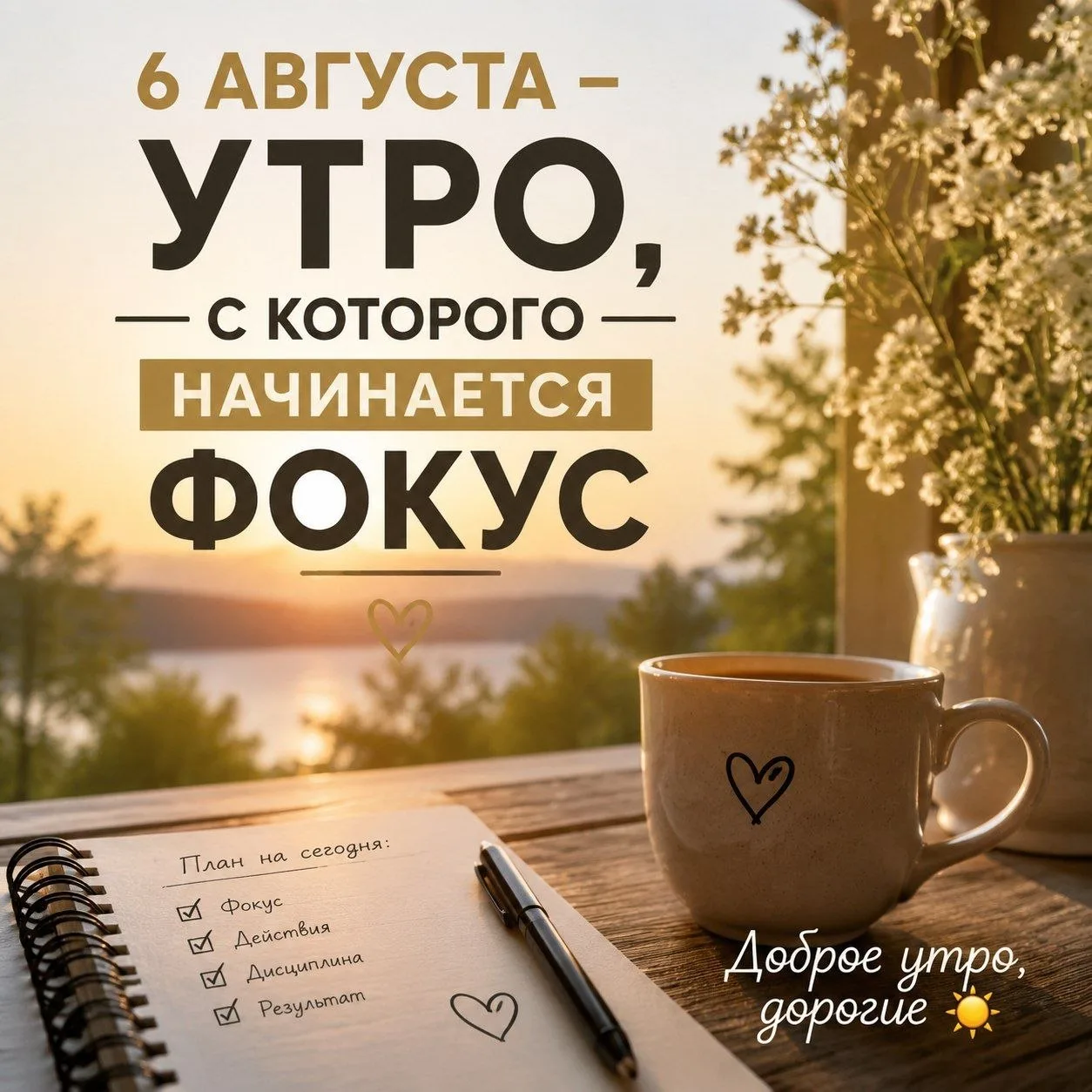 6 АВГУСТА – УТРО, С КОТОРОГО НАЧИНАЕТСЯ ФОКУС

Доброе утро, дорогие ☀️

Первая мысль после пробужден
