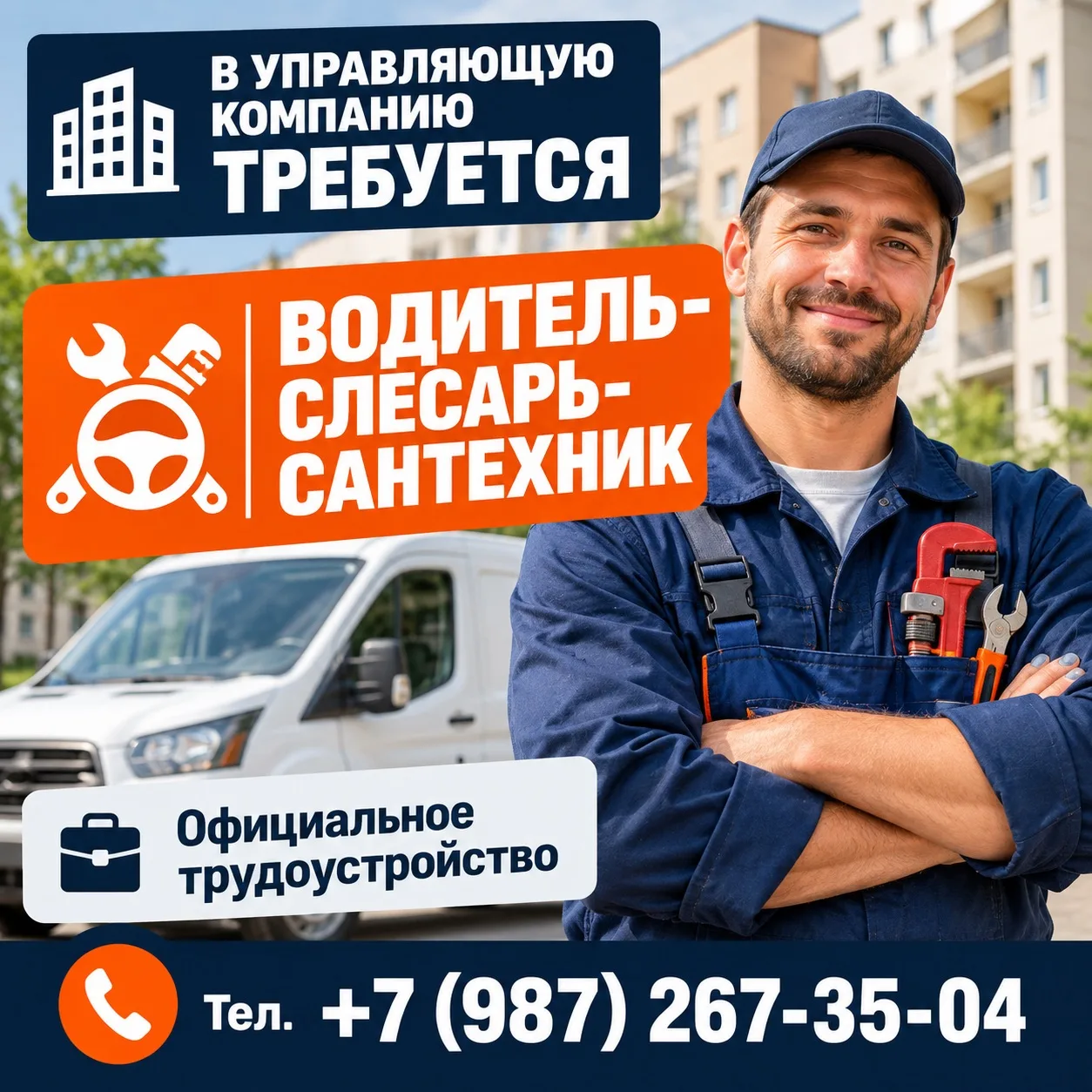 🚨 В УПРАВЛЯЮЩУЮ КОМПАНИЮ ТРЕБУЕТСЯ СОТРУДНИК