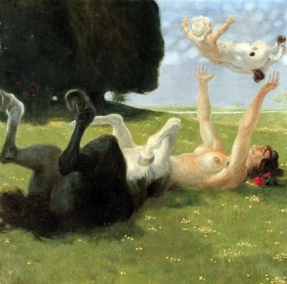 «Кентаврида играет со своим ребенком», 1909
— Отто Зольтау (1885–1915)

Кентавры в мифологии — дикие