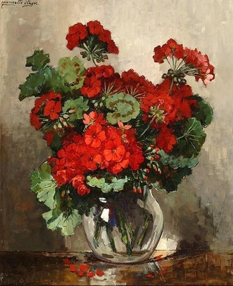 «Красная герань в вазе» (Rode Geraniums)
