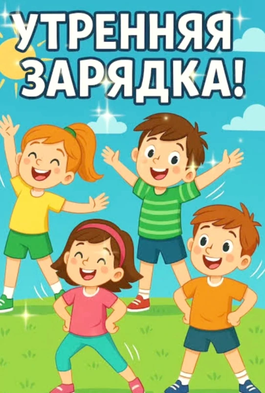 Каждое утро в нашем детском саду дети делают утреннюю зарядку на свежем воздухе под зажигательную му