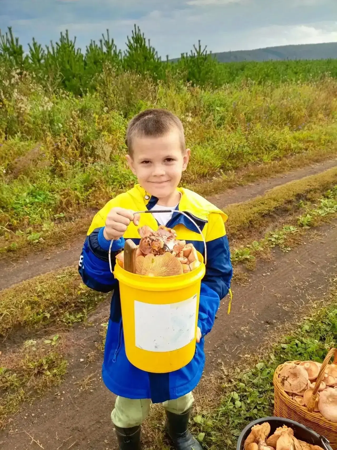 Воспитанник группы N9 "Пчёлки"🐝🐝🐝 Лева собрал огромный урожай грибочков!!!