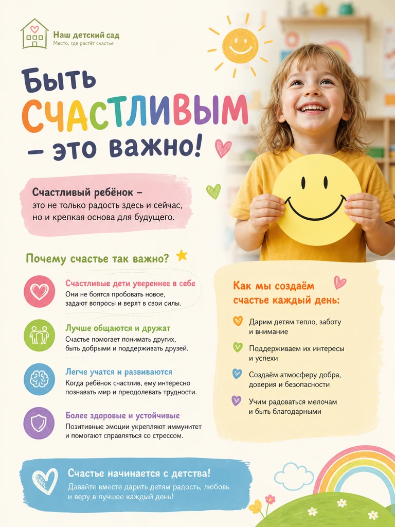 Почему так важно быть счастливым? Потому что счастье — это волшебный ключик, который от...