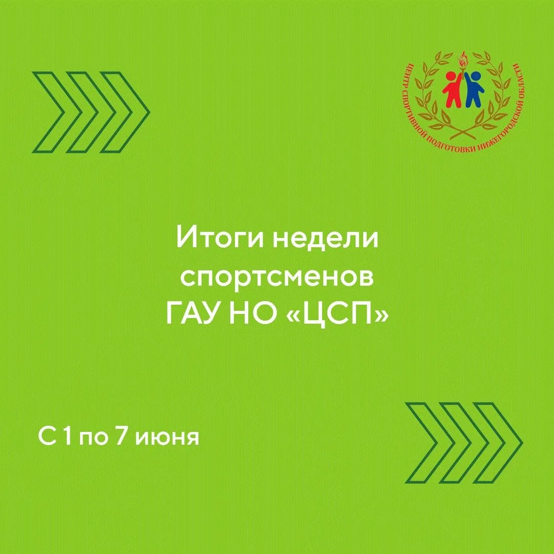 Итоги недели спортсменов Центра спортивной подготовки с 01 по 07 июня🏆