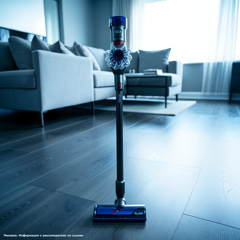 Dyson V8 Advanced — это беспроводной вертикальный пылесос, предназначенный для сухой уборки. Модель 