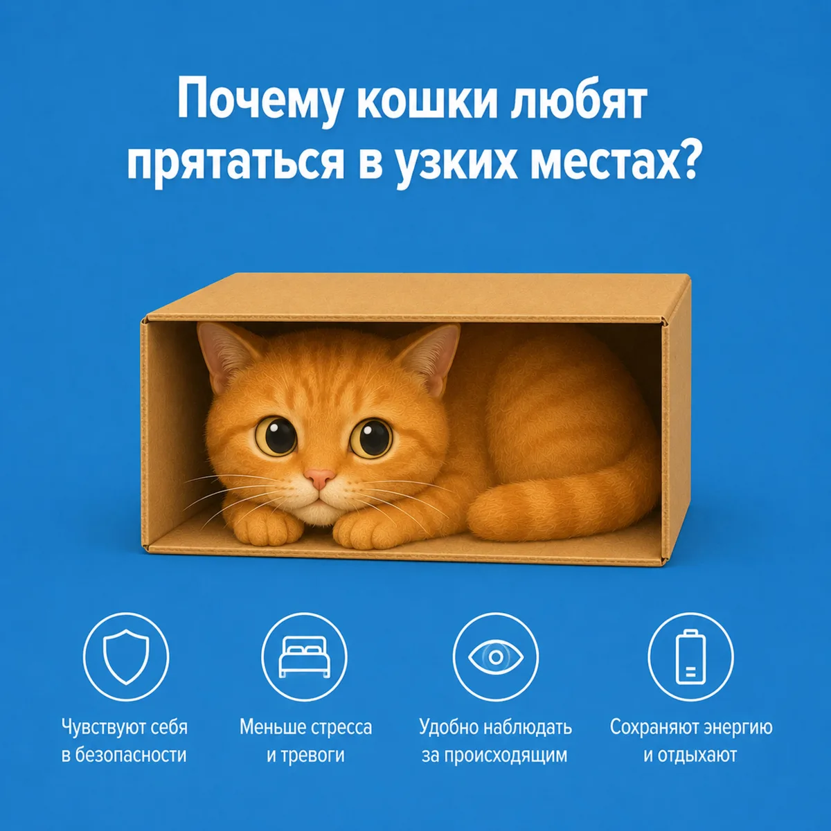 🐈 Почему кошки любят прятаться в узких местах?

Наверняка вы замечали, как кошка с удовольствием 