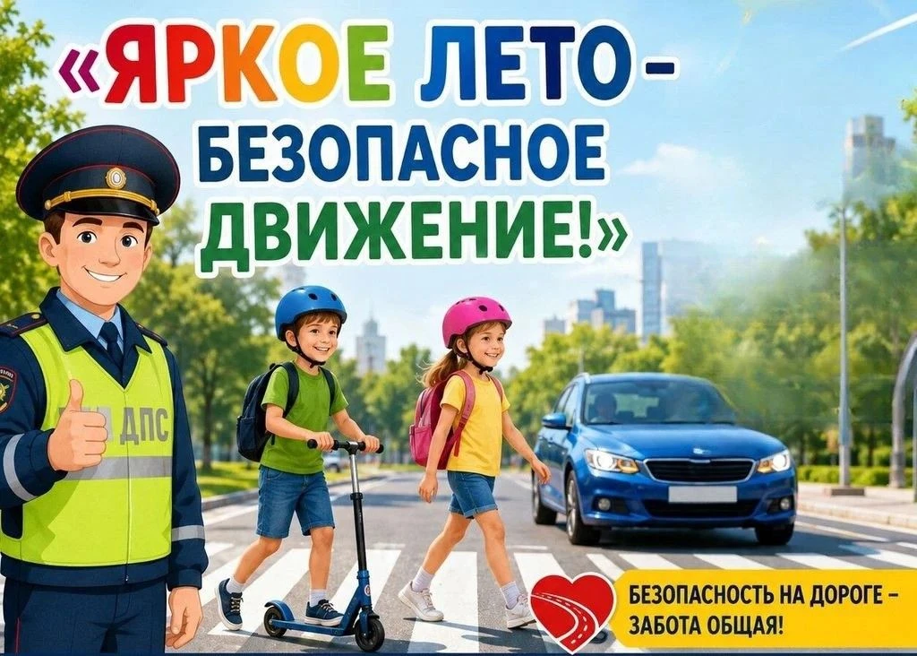 ☀️ Безопасное лето — забота каждого участника дорожного движения
Лето — время отдыха, путешествий и 