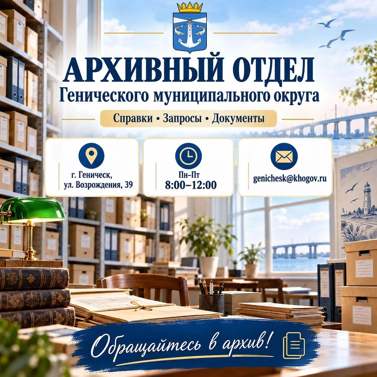 📜 Архивный отдел Генического муниципального округа: полезная информация для жителей 📜