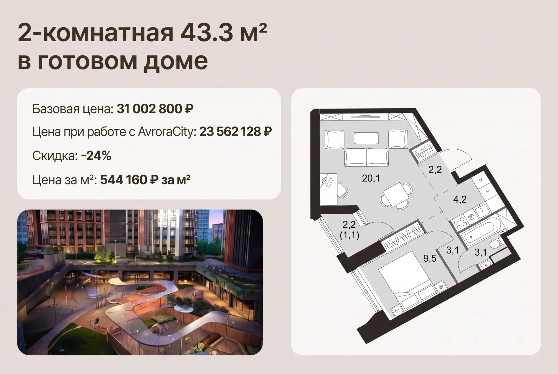 Готовый премиум с ключами — от 431 тысячи ₽ за м²!
