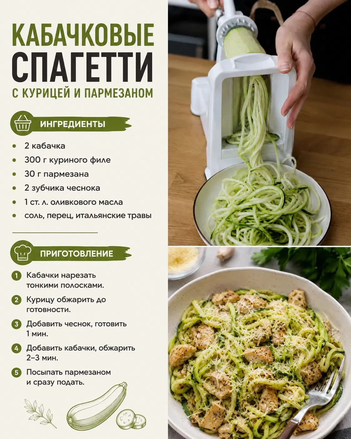 🥒 Кабачок — один из самых удачных овощей для летнего меню.