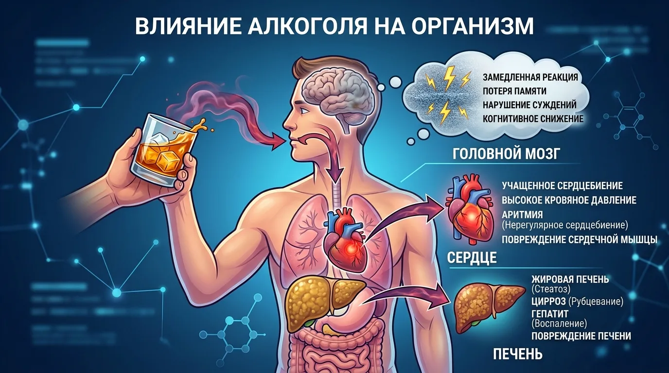 🍺 Алкоголь: как токсин отравляет организм