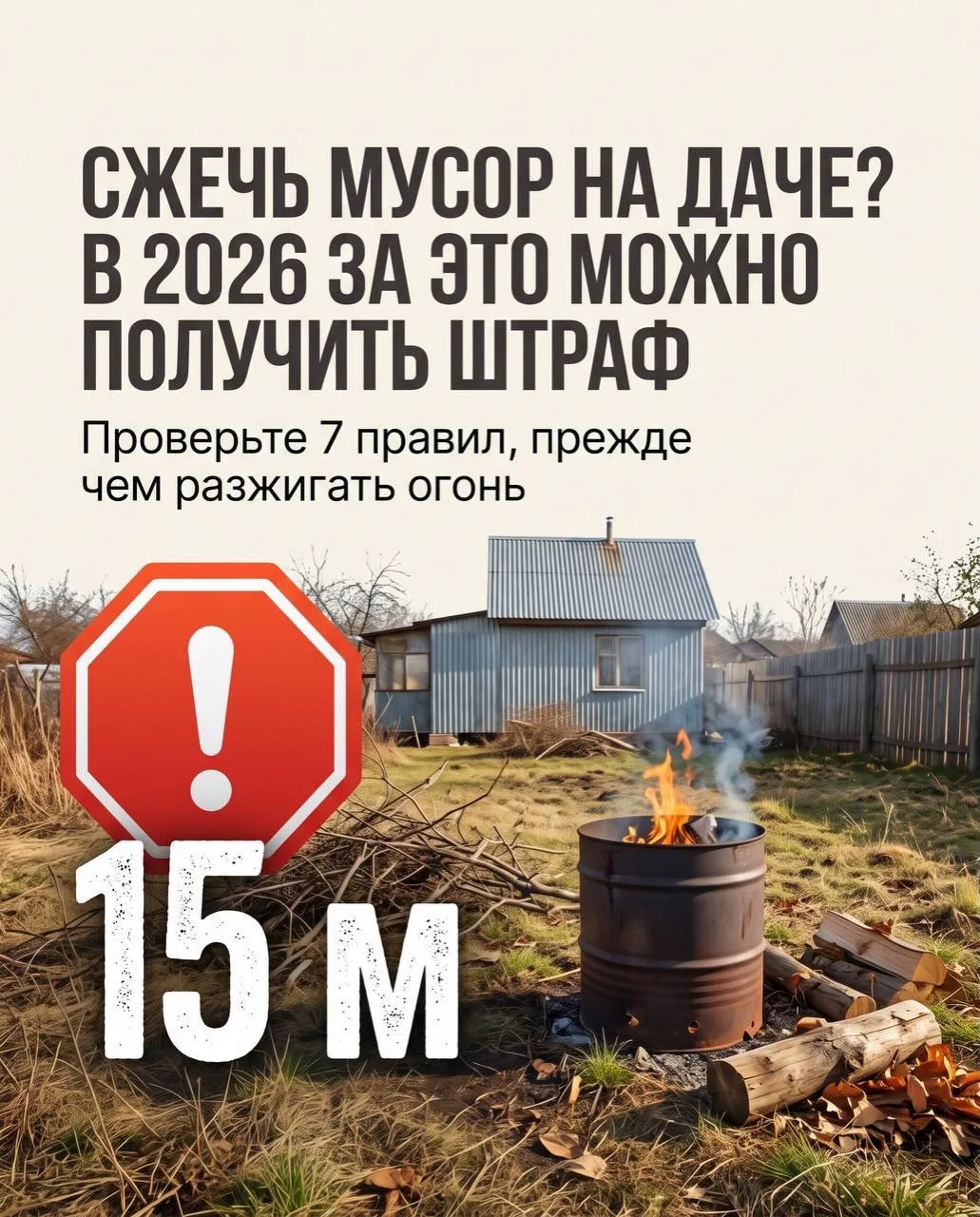 Как не попасть под штраф за сжигание мусора на даче.