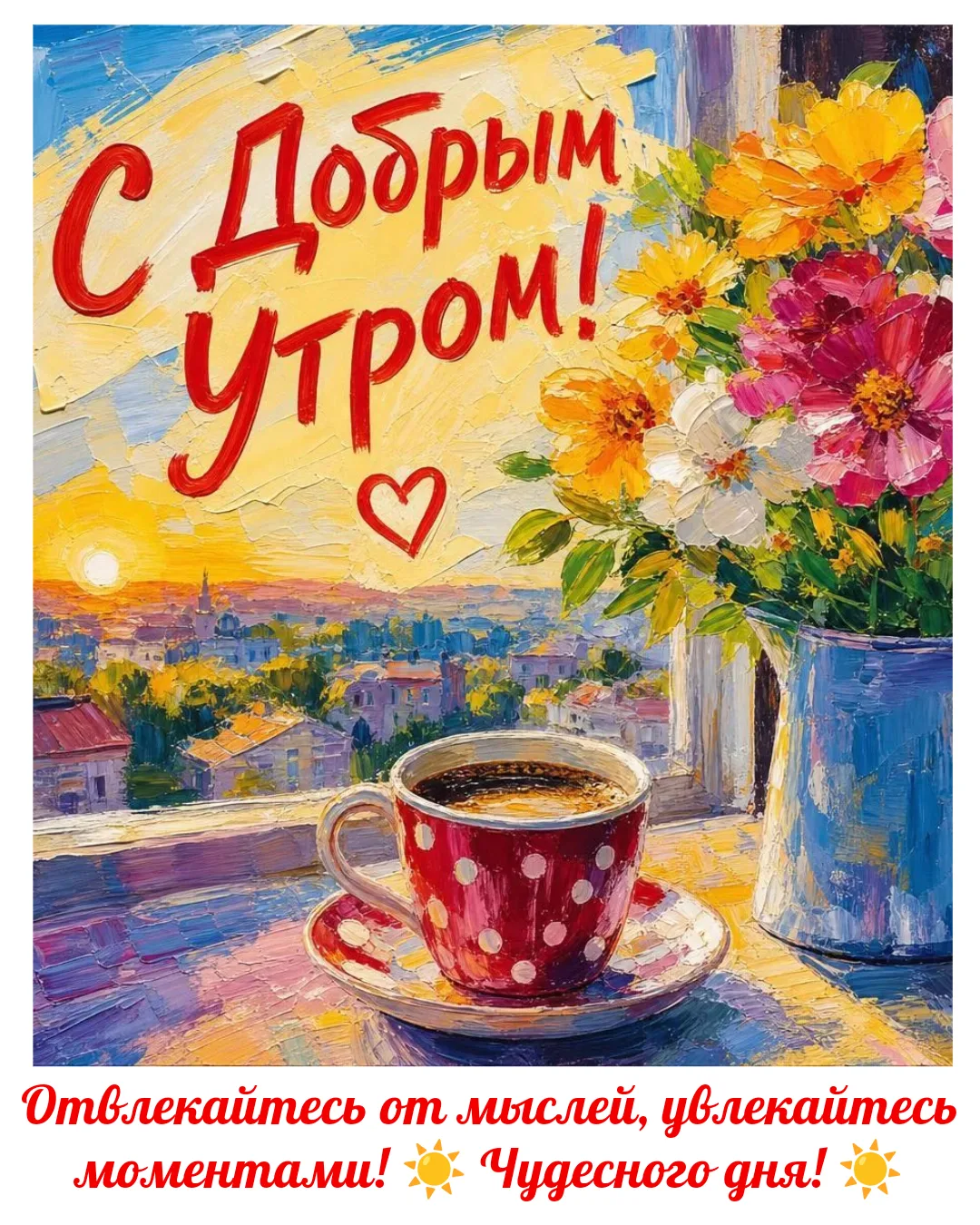 Пусть день будет наполнен яркими красками и теплом солнца!