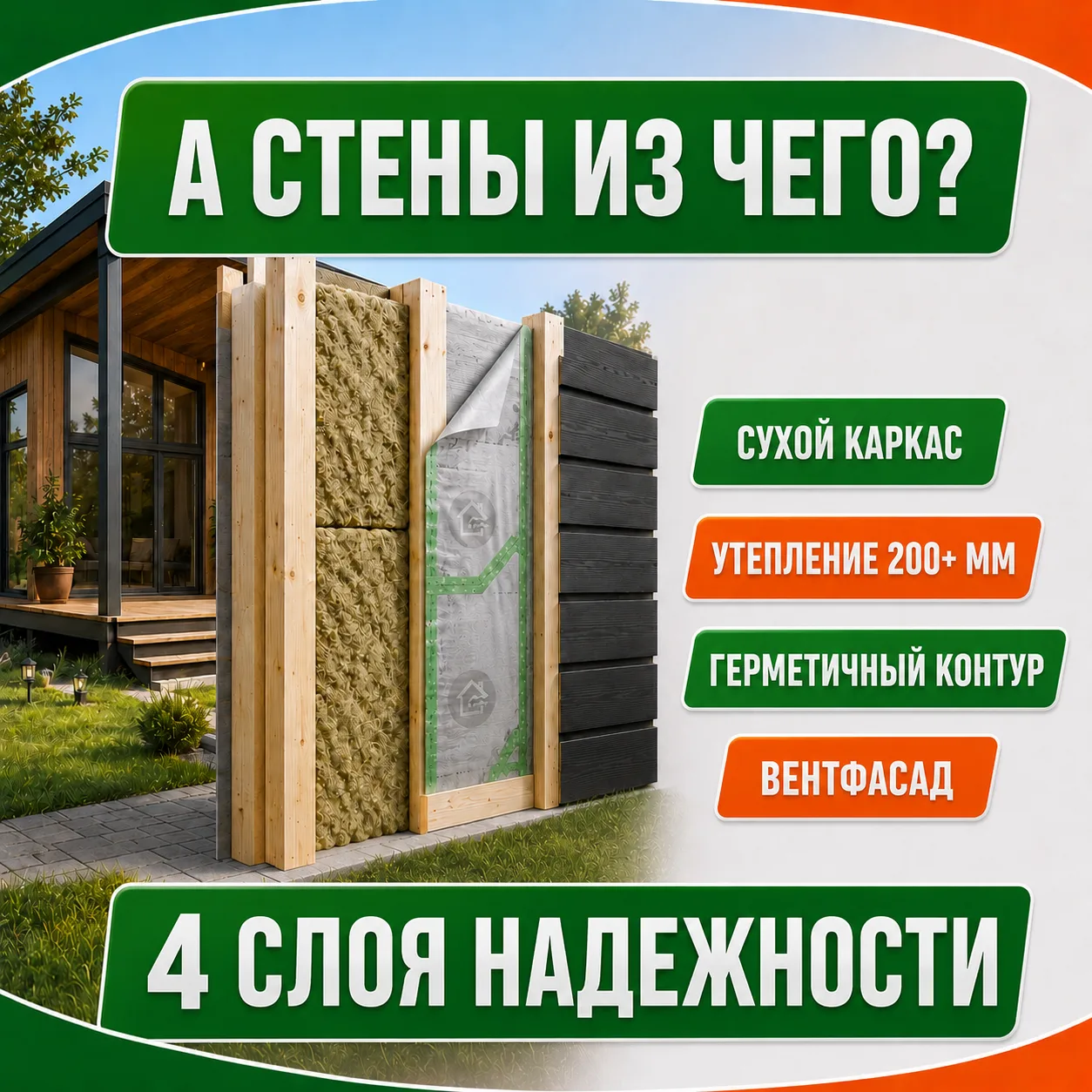 А СТЕНЫ ИЗ ЧЕГО? 🧱

👀 Загородный дом — это не только красивый фасад из лиственницы. Это сложный «п