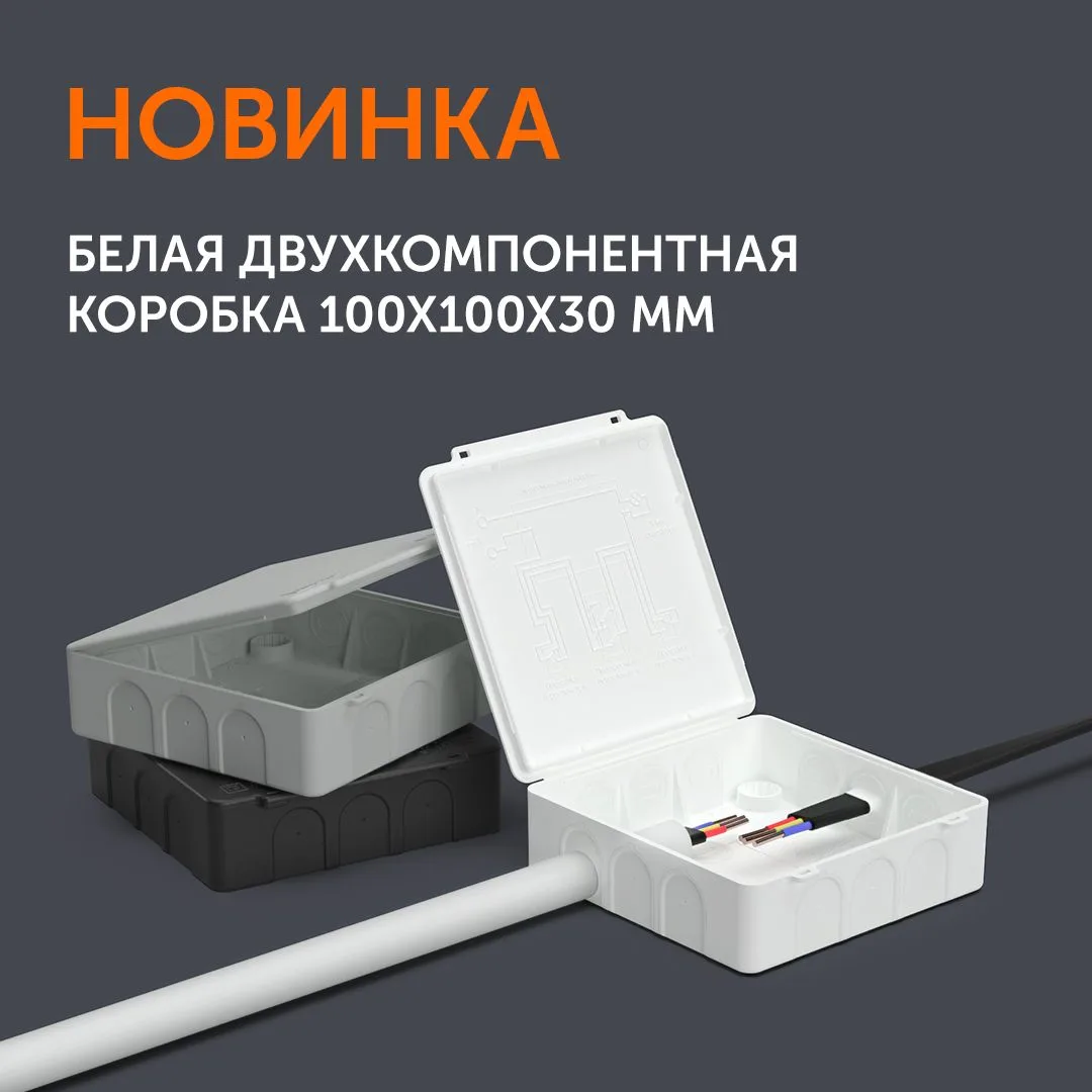 🆕️ Компактная двухкомпонентная коробка Промрукав 100х100х30 с откидной крышкой теперь ...